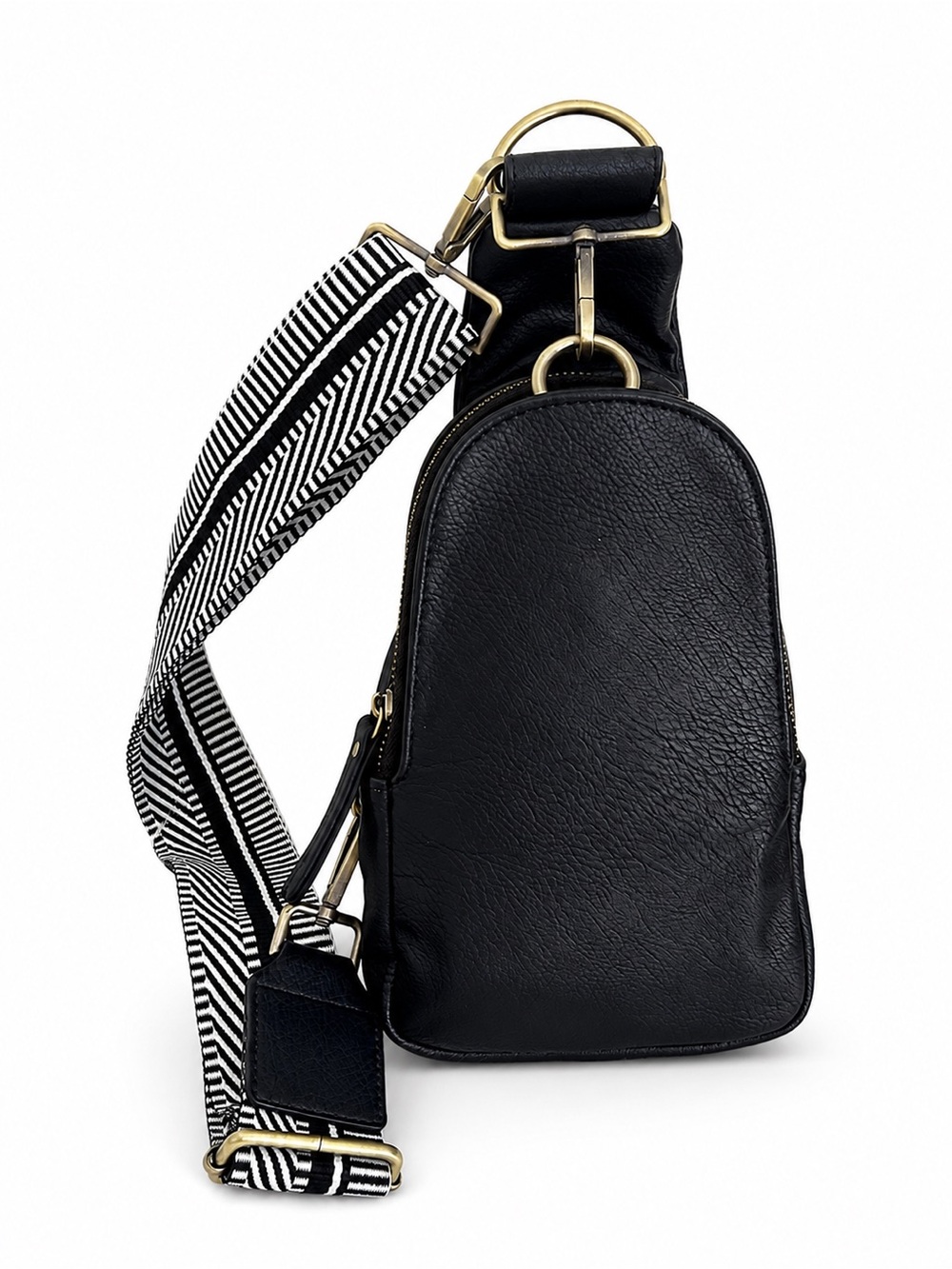 Urban Originals Black Vegan Leather Sling Backpack Crossbody Bag Guitar Strap - Picture 13 of 13